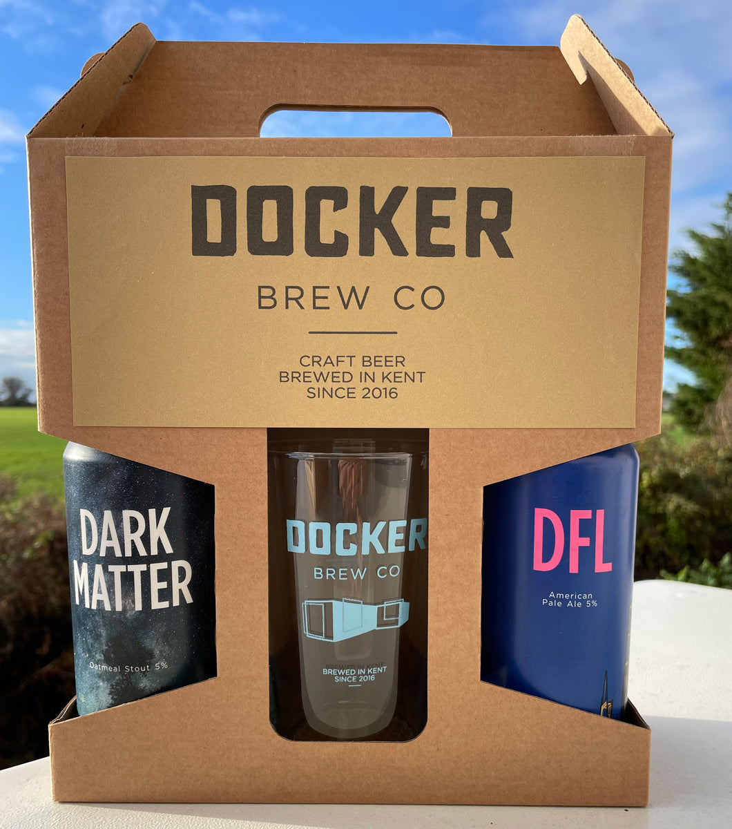 Docker Beer and Glass Gift box (2 Cans)